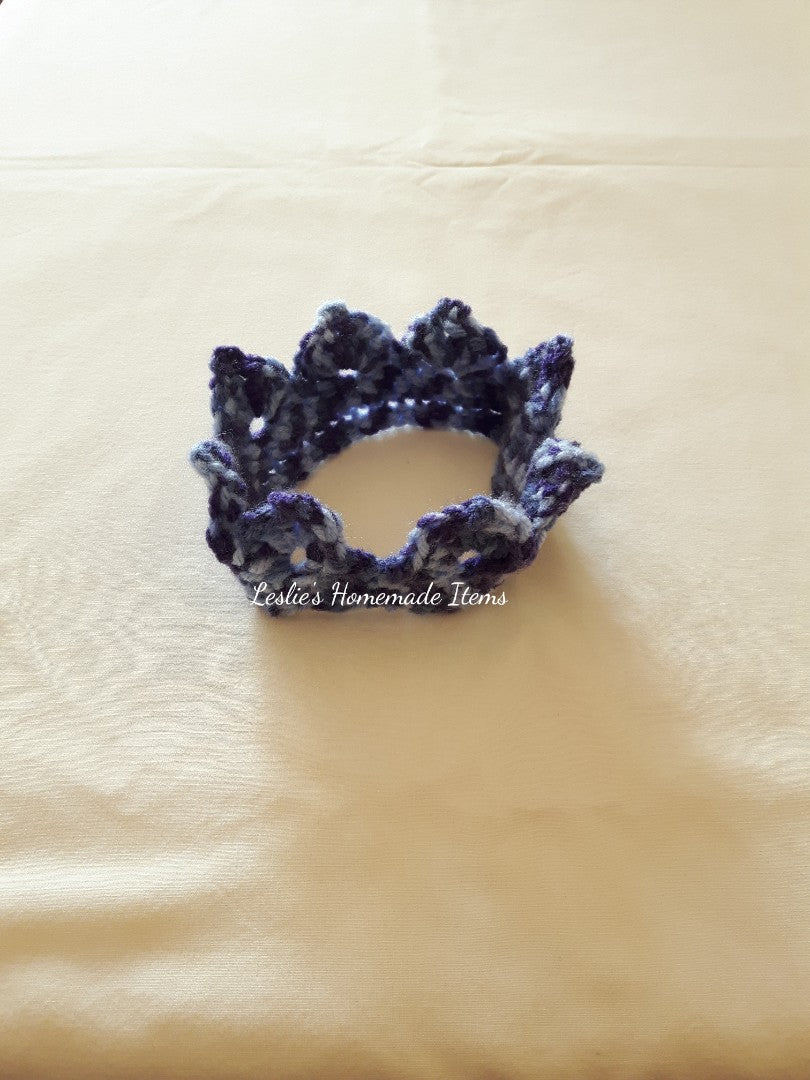 Crochet Baby Crown - Princess/Prince, Sweet Soft Keepsake, Gentle Fit : Purple