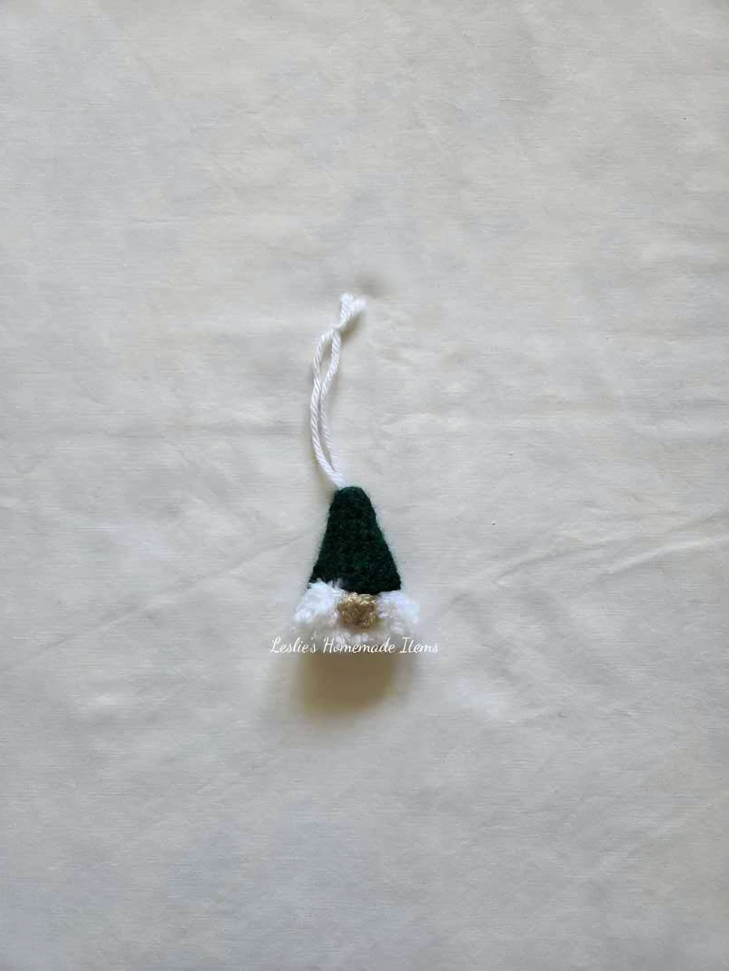 Crochet Gnome Ornament - Holiday Decor, Festive, Unique : Green