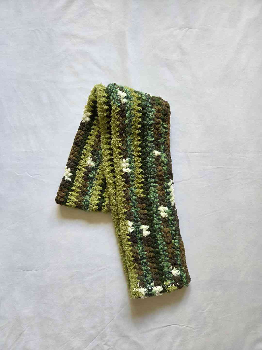 Crochet Infinity Scarf - Soft, Snuggly, Bulky : Green - 59" L x 5.5" W