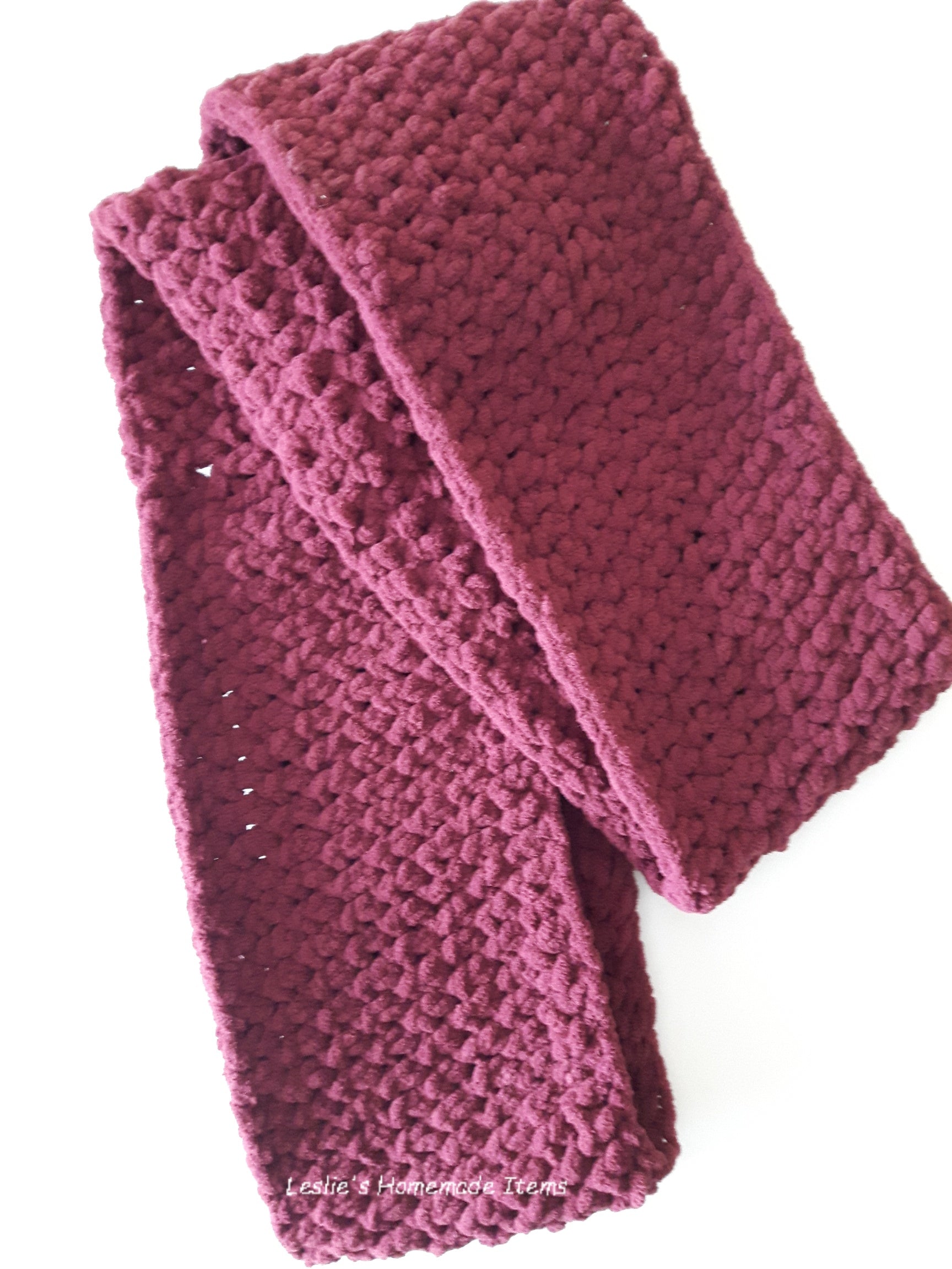 Crochet Infinity Scarf - Soft, Snuggly, Bulky : Purple - 65" L x 5.5" W