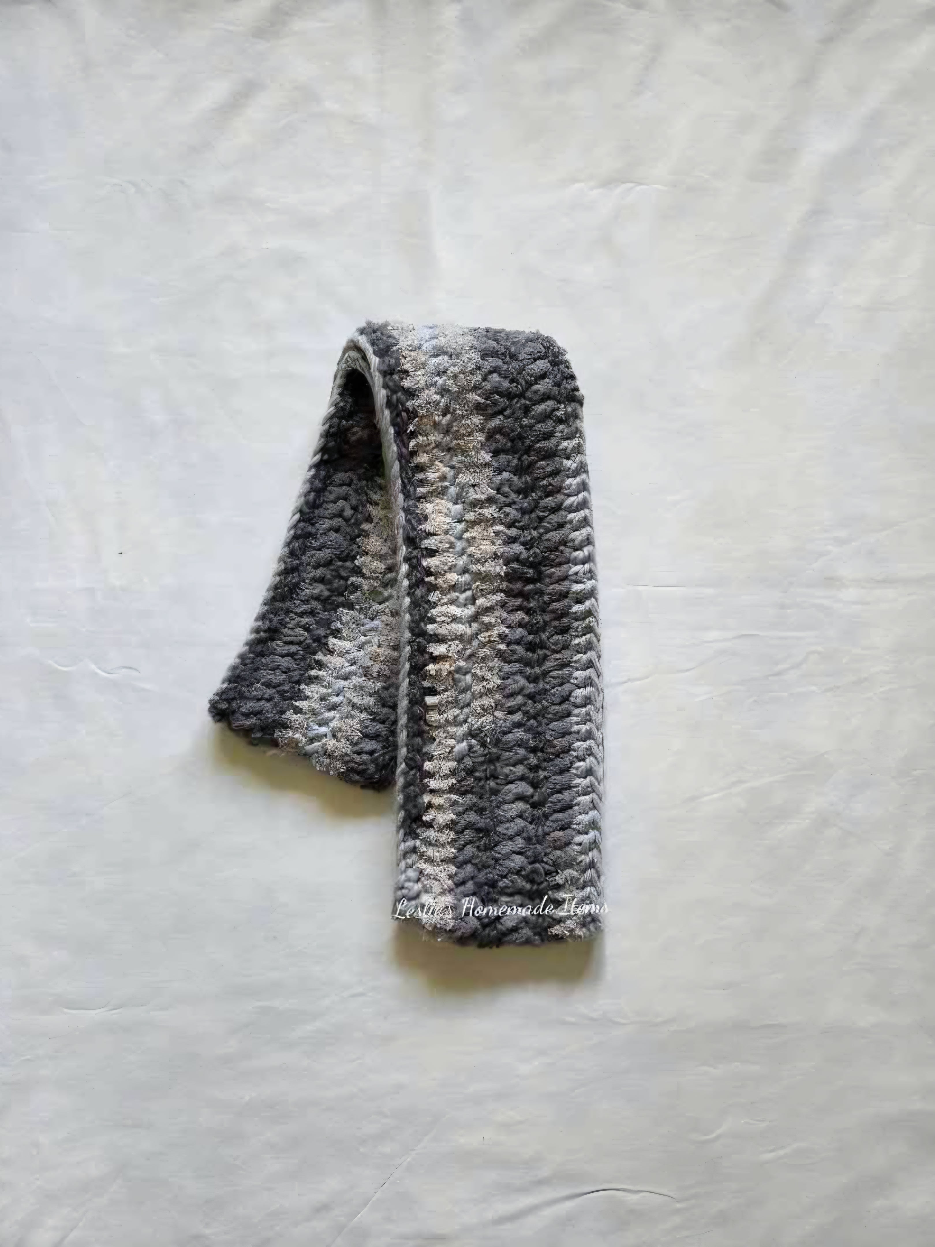 Crochet Infinity Scarf - Soft, Snuggly, Bulky : Grey - 59" L x 5.5" W