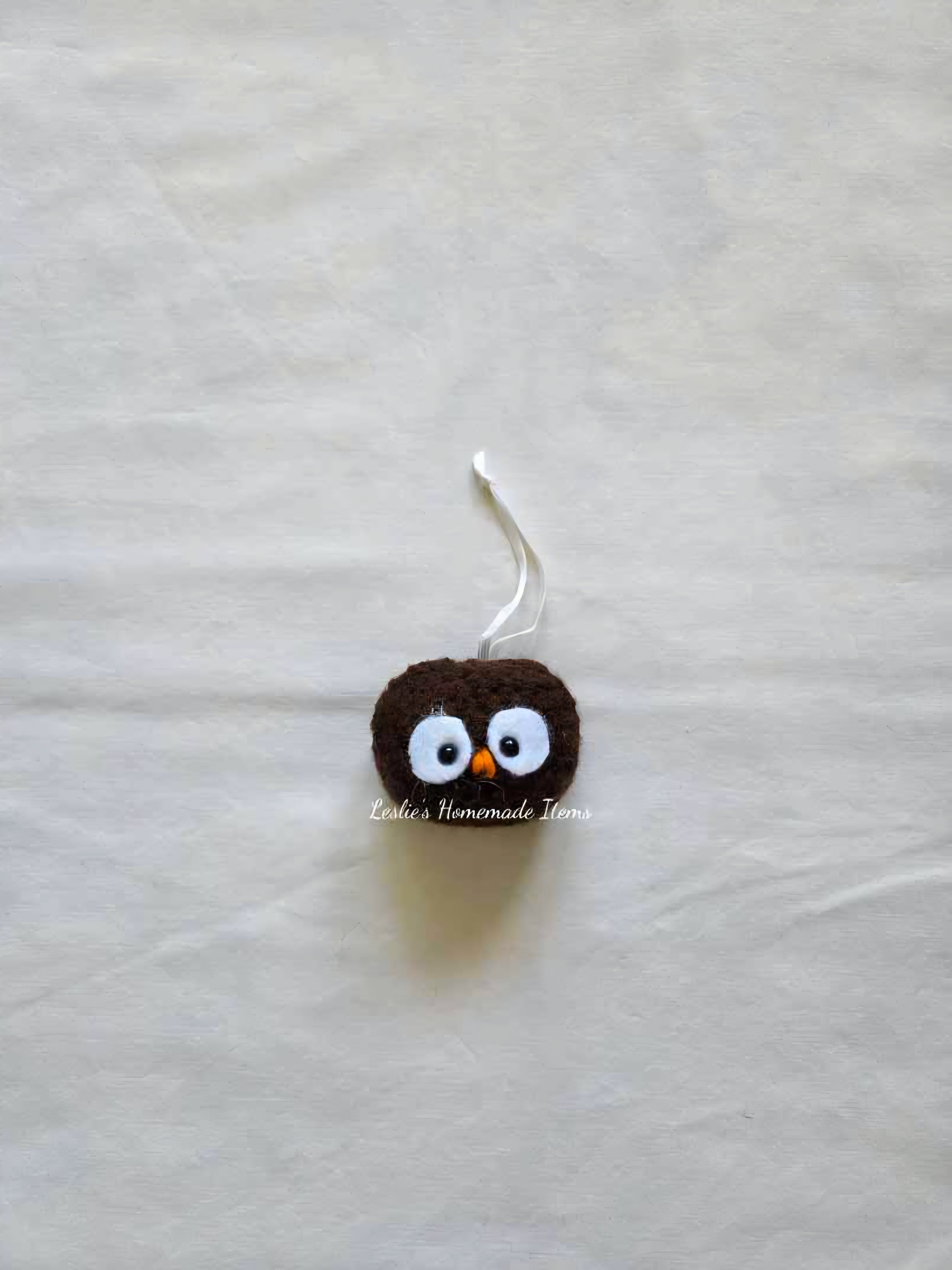 Crochet Owl Ornament - Holiday Decor, Festive, Unique : Brown