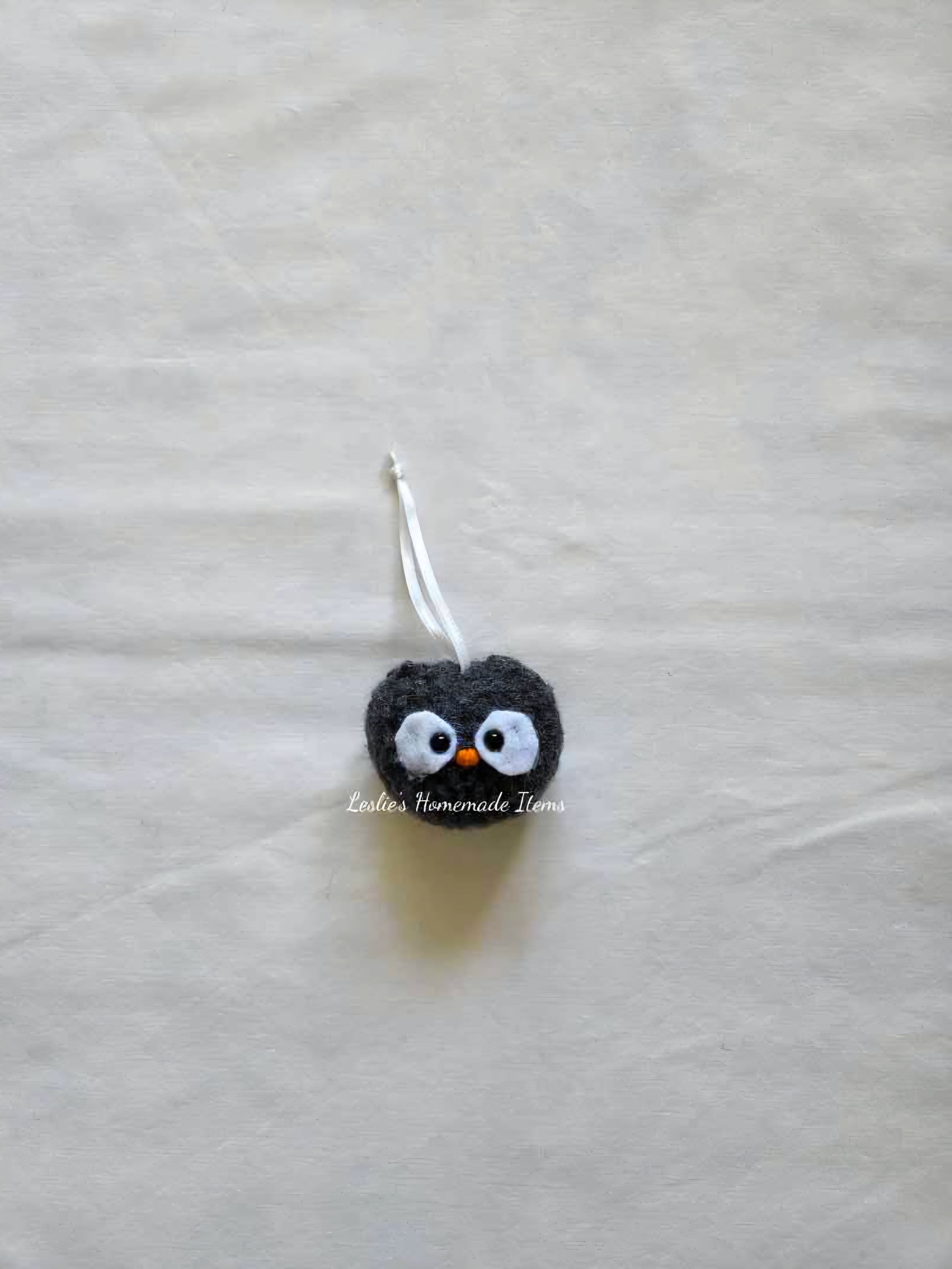 Crochet Owl Ornament - Holiday Decor, Festive, Unique : Grey