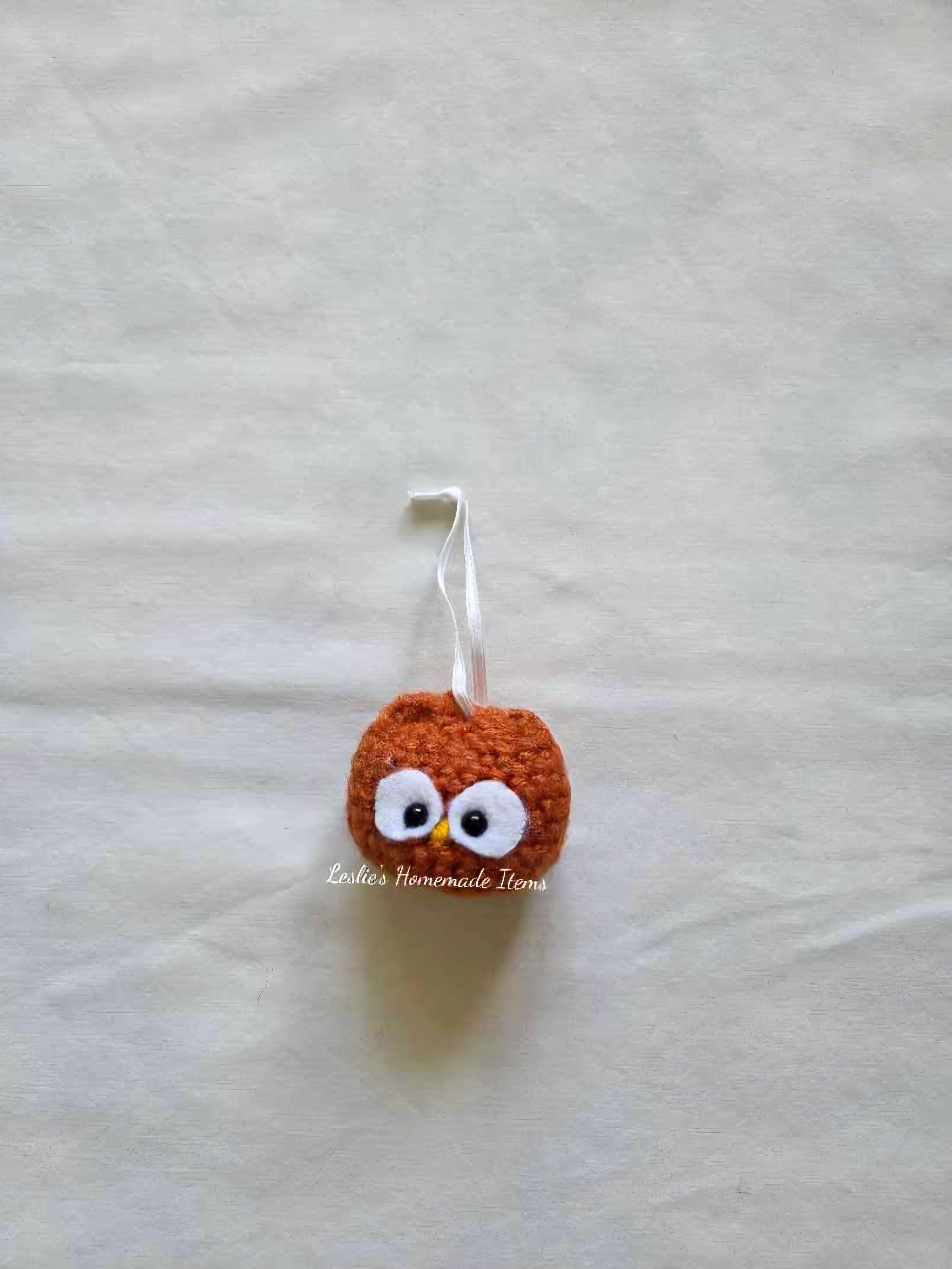 Crochet Owl Ornament - Holiday Decor, Festive, Unique : Orange