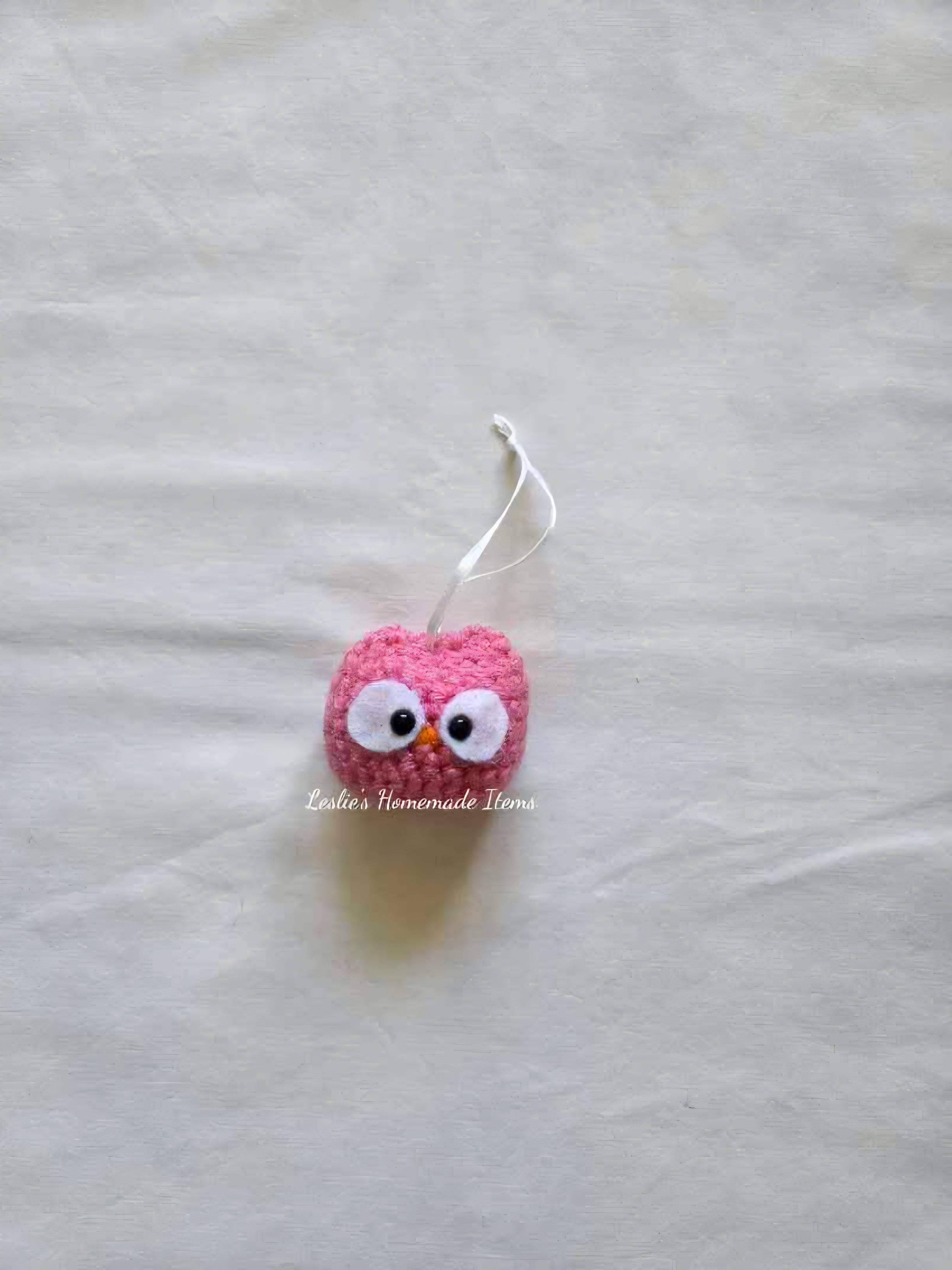 Crochet Owl Ornament - Holiday Decor, Festive, Unique : Pink