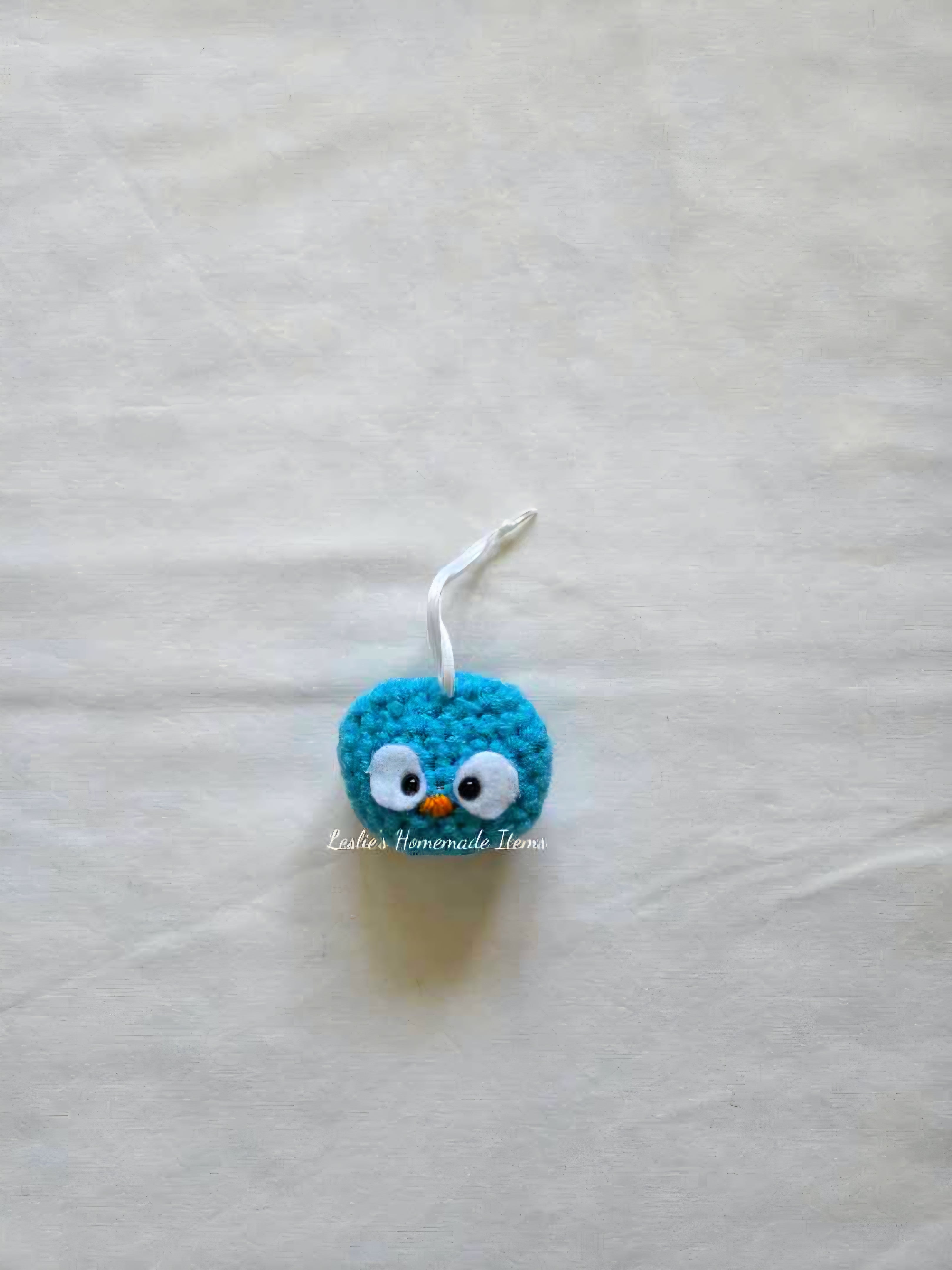 Crochet Owl Ornament - Holiday Decor, Festive, Unique : Turquoise