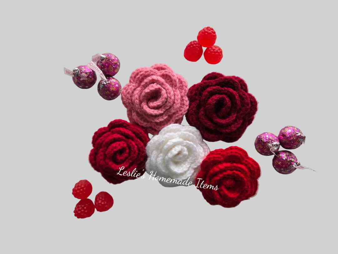 Crochet Rose Pin - Elegant, Never-Wilt Flower, Everlasting Floral Gift