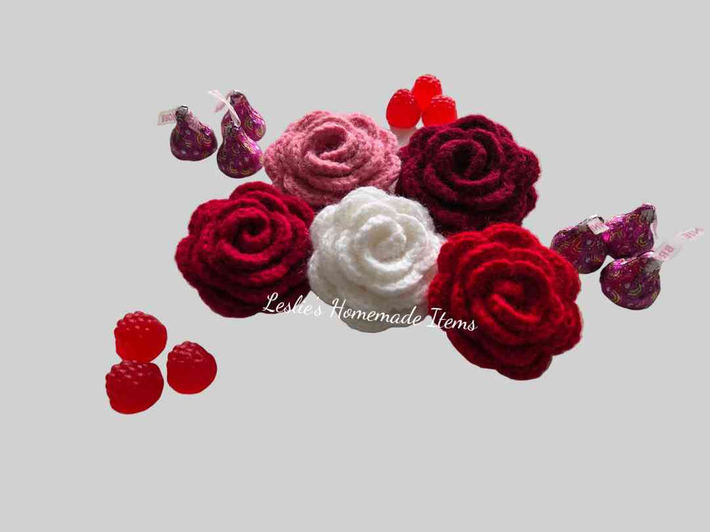 Crochet Rose Pin - Elegant, Never-Wilt Flower, Everlasting Floral Gift