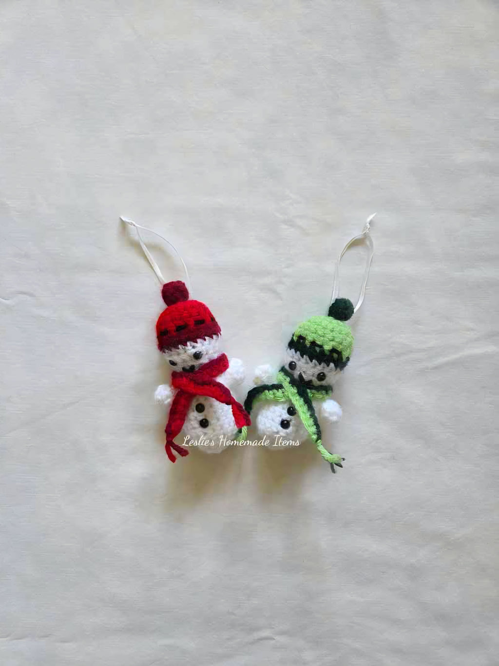 Crochet Snowman Ornament - Holiday Decor, Festive, Unique :