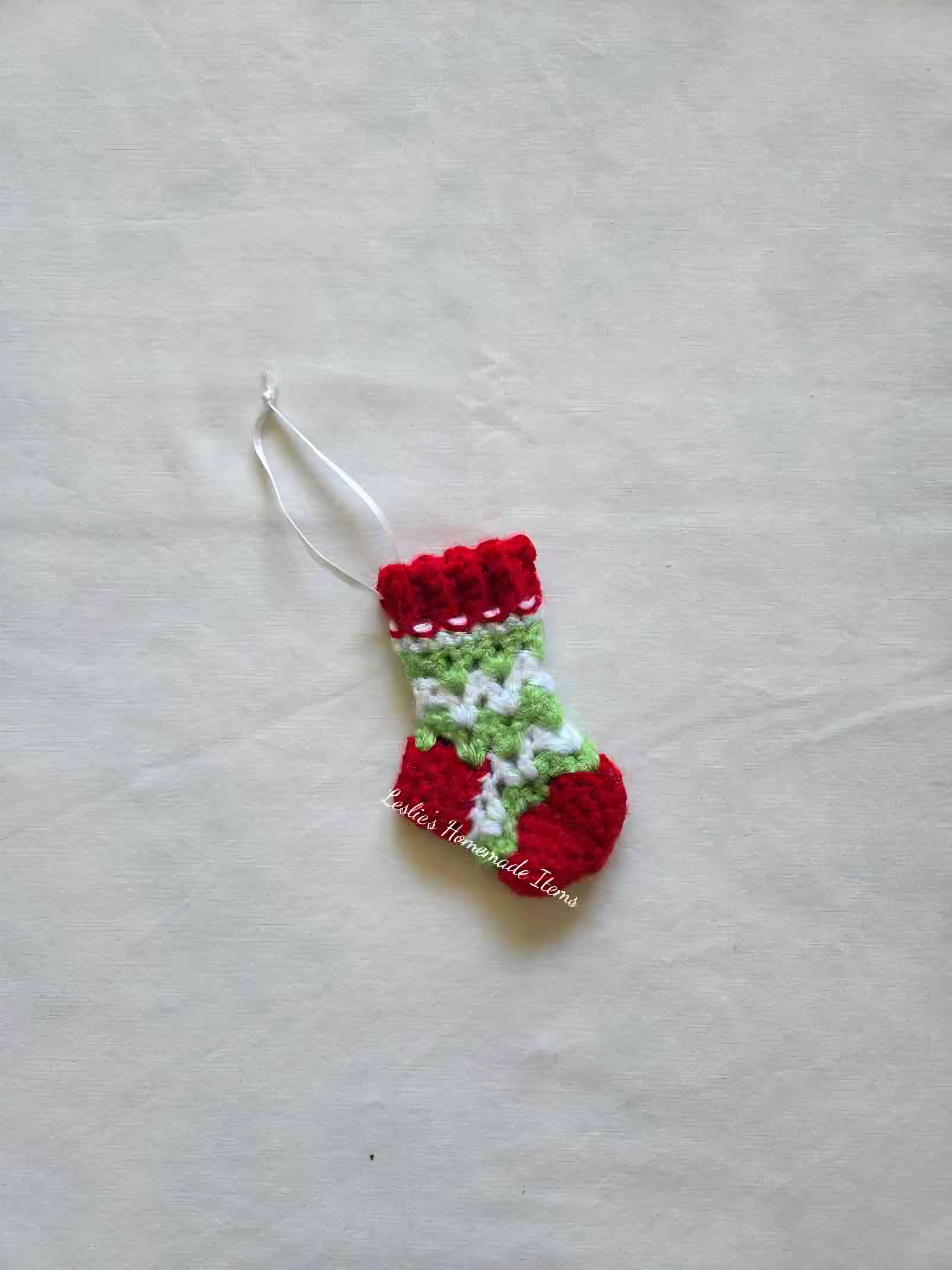 Crochet Stocking Ornament - Holiday Decor, Festive, Unique :